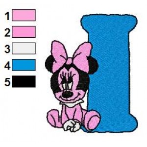 I Minnie Mouse Disney Baby Alphabet Embroidery Design